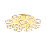 White Heart Shape Led Acrylic Ceiling Lamp - Modern Semi Flush Light With Crystal Accent