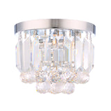 Crystal Mini Flush 2-Light Ceiling Fixture - Simple Design For Corridors Clear/Smoke Gray/Cognac