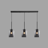 Modern Glass Pendant Ceiling Light For Bedroom - Bell Hanging Lamp 3 / Grey Linear