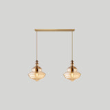 Modern Glass Pendant Lighting For Dining Room Table 2 / Cognac Linear