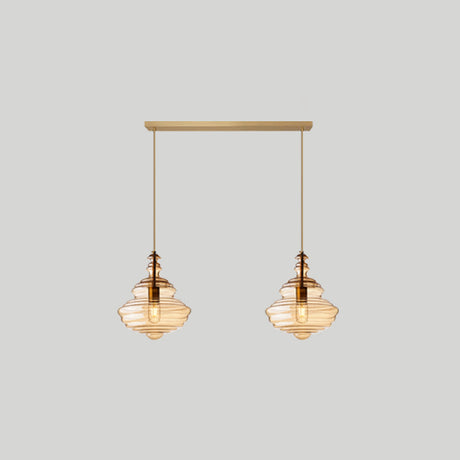 Modern Glass Pendant Lighting For Dining Room Table 2 / Cognac Linear