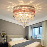Modernist 6-Light Crystal Teardrop Ceiling Light - 17/20 Wide Flush Lamp Fixture