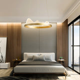 Modern Round Hanging Chandelier With Metal Suspension And Lace Decoration - Ideal For Living Room