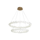 Modern Crystal Pendant Chandelier Light For Restaurants - Sleek Circular Design Clear / 16+23.5 With