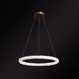 Modern Crystal Pendant Chandelier Light For Restaurants - Sleek Circular Design Clear / 31.5
