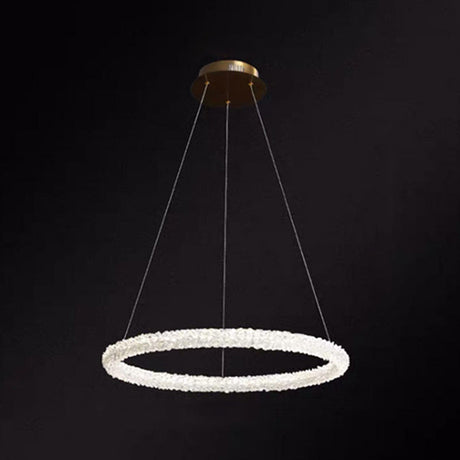 Modern Crystal Pendant Chandelier Light For Restaurants - Sleek Circular Design Clear / 39.5