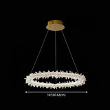 Contemporary Crystal Flower Ring Chandelier - Stylish Hanging Light Fixture For Living Room