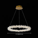 Contemporary Crystal Flower Ring Chandelier - Stylish Hanging Light Fixture For Living Room