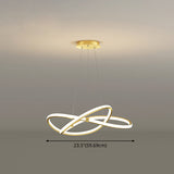 Modern Twist Chandelier Pendant Light For Living Room - Sleek Metal Design