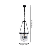 Industrial Black Bucket Chandelier: Sleek Glass Pendant Light For Dining Room