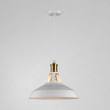 Industrial Style Metal Pendant Light Fixture For Shaded Restaurant - Hanging Kit White / 9