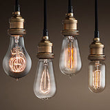 Farmhouse Style Ceiling Lamp: Open Bulb Metal Hanging Fixture For Hallways In Black