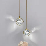 Contemporary Led Crystal Gold Ring Pendant Light Fixture - Elegant Suspension Lamp