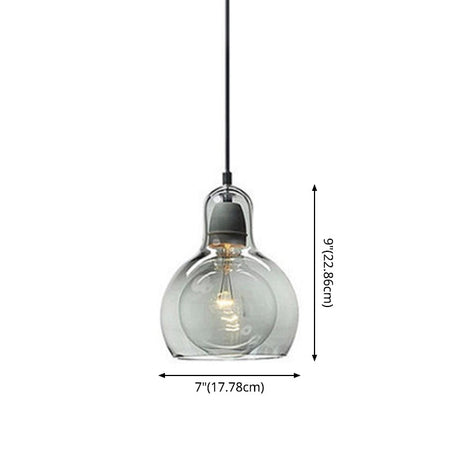 Contemporary Gourd Glass Pendant Light Fixture For Lounge