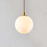 Contemporary Gold Pendant Light Fixture - Glass Spherical Hanging For Bedroom
