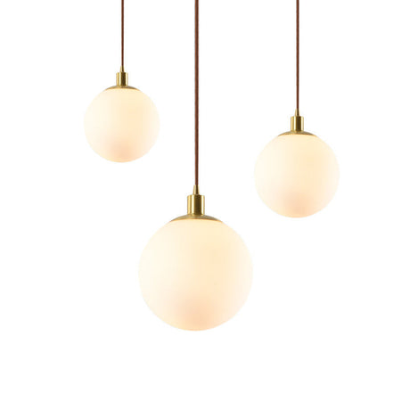 Contemporary Gold Pendant Light Fixture - Glass Spherical Hanging For Bedroom