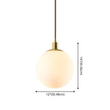 Contemporary Gold Pendant Light Fixture - Glass Spherical Hanging For Bedroom
