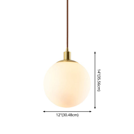 Contemporary Gold Pendant Light Fixture - Glass Spherical Hanging For Bedroom