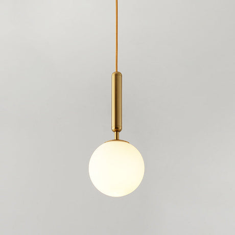Contemporary Glass Pendant Light - Spherical Design For Lounge Gold / Milk White