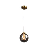 Modern Minimalist Glass Sphere Pendant Light Fixture For Indoor Ceiling Smoke Gray / Round