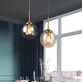 Modern Minimalist Glass Sphere Pendant Light Fixture For Indoor Ceiling