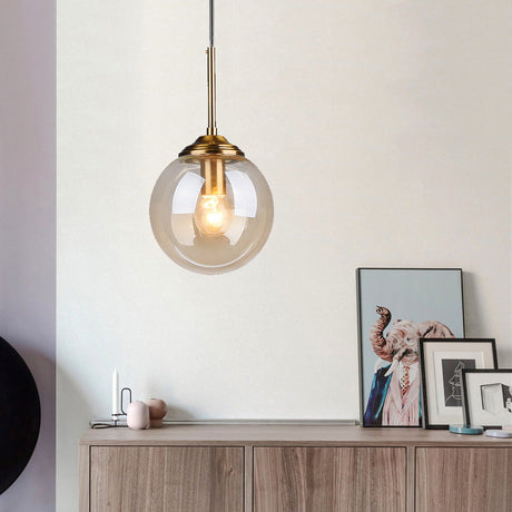 Modern Minimalist Glass Sphere Pendant Light Fixture For Indoor Ceiling