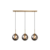 Modern Minimalist Glass Sphere Pendant Light Fixture For Indoor Ceiling Smoke Gray / Linear