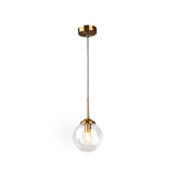 Modern Minimalist Glass Sphere Pendant Light Fixture For Indoor Ceiling Clear / Round