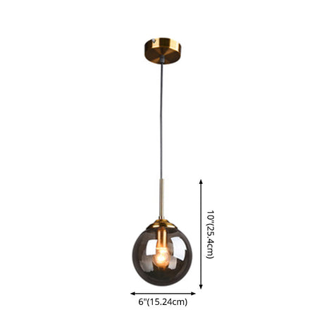 Modern Minimalist Glass Sphere Pendant Light Fixture For Indoor Ceiling