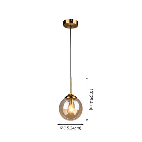 Modern Minimalist Glass Sphere Pendant Light Fixture For Indoor Ceiling
