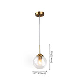Modern Minimalist Glass Sphere Pendant Light Fixture For Indoor Ceiling