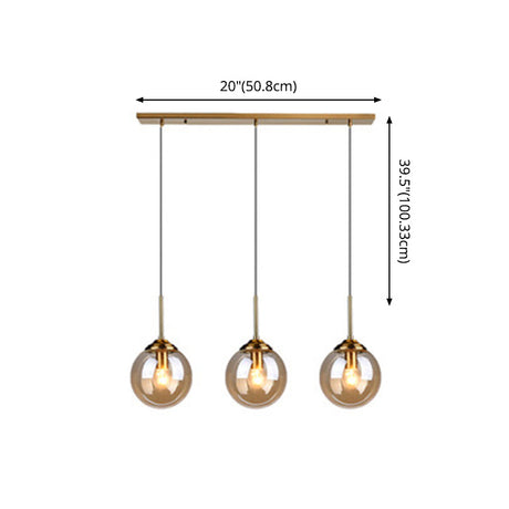 Modern Minimalist Glass Sphere Pendant Light Fixture For Indoor Ceiling