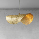 Mid-Century Gold Lotus Leaf Ceiling Pendant For Restaurants - 1 Light Metal Hanging Lamp