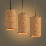 Rustic Beige Pendant Lighting With Creative Rope Design - Ideal For Restaurants