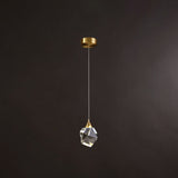 Golden Modern Stone Hanging Ceiling Light With Crystal Led: A Striking Bedroom Suspension Lighting