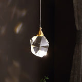 Golden Modern Stone Hanging Ceiling Light With Crystal Led: A Striking Bedroom Suspension Lighting