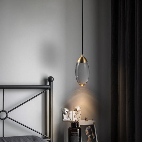 Led Crystal Suspension Pendant - Modern Gold Teardrop Lighting Fixture