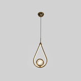 Modern Led Crystal Pendant Lamp With Metal Ceiling Mount 1 / Black-Gold