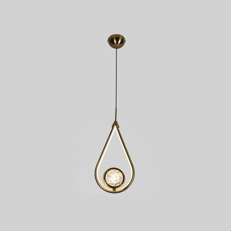 Modern Led Crystal Pendant Lamp With Metal Ceiling Mount 1 / Black-Gold