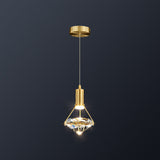 Modern Brass Crystal Pendant Light With Diamond Design - Led Bedroom Ceiling Lighting 1 /