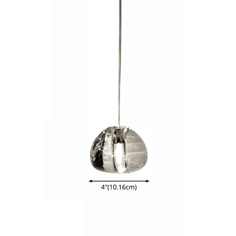 Modern Nordic Led Clear Bubble Glass Mini Pendant Light - Round Stair Hanging Lamp