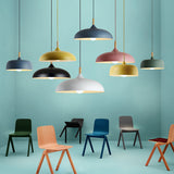 Modern Led Macaron Color Ceiling Pendant Light With Wood Lamp Socket