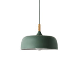 Modern Led Macaron Color Ceiling Pendant Light With Wood Lamp Socket Green / 12