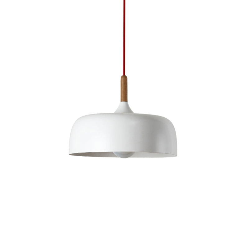 Modern Led Macaron Color Ceiling Pendant Light With Wood Lamp Socket White / 12