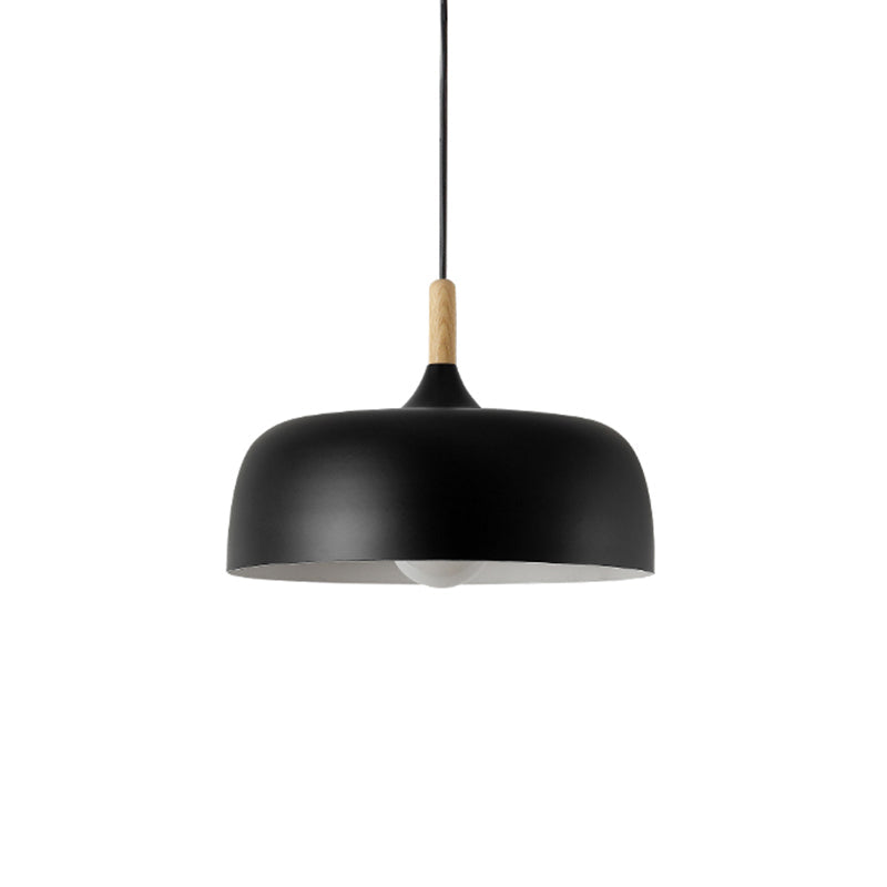 Modern Led Macaron Color Ceiling Pendant Light With Wood Lamp Socket Black / 12