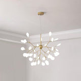 Contemporary Firefly Chandelier With Frosted Acrylic Lampshade For Living Room Ceiling 36 / Gold