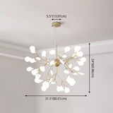 Contemporary Firefly Chandelier With Frosted Acrylic Lampshade For Living Room Ceiling