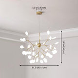 Contemporary Firefly Chandelier With Frosted Acrylic Lampshade For Living Room Ceiling