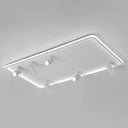 Modern Led Flush Mount Spotlight For Living Room Ceiling - Acrylic Rectangular Design White / 31.5’