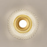 Simplicity Gold Acrylic Ruffle Flushmount Led Ceiling Light For Living Room
